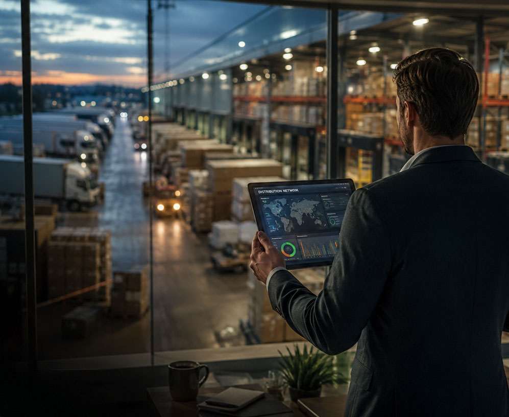 Distributors and business partners connected within an international sales network
